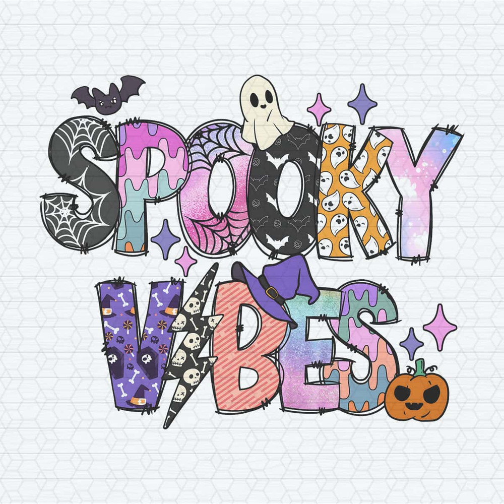 Retro Spooky Vibes Halloween Ghost PNG.jpg