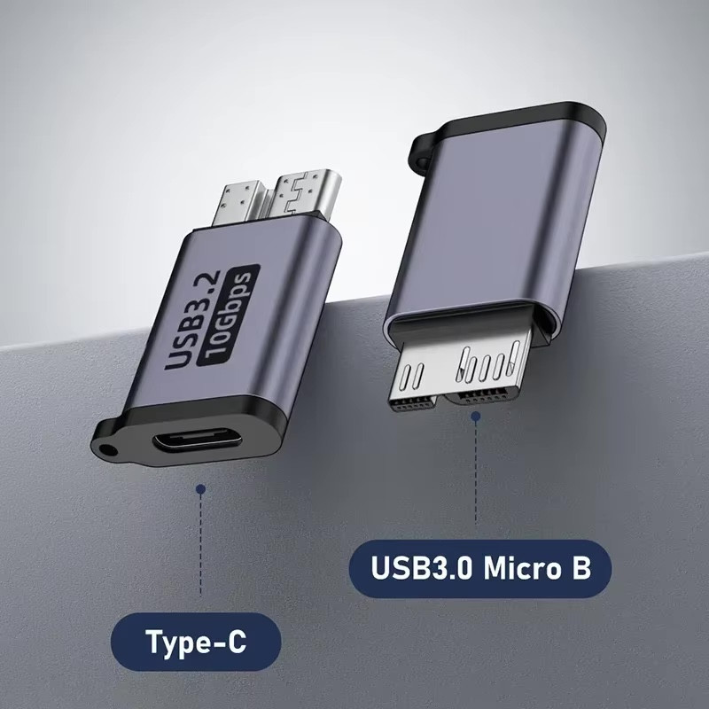 Type-C USB3.0 Micro B Connector, Micro B USB C 3.0 Male to Type C Female Adapter for External Hard Drive Disk