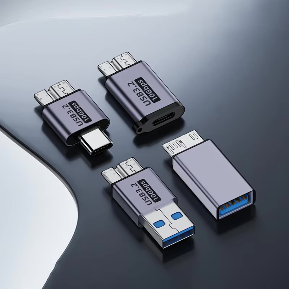 Type-C USB3.0 Micro B Connector, Micro B USB C 3.0 Male to Type C Female Adapter for External Hard Drive Disk