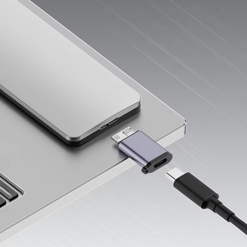 Type-C USB3.0 Micro B Connector, Micro B USB C 3.0 Male to Type C Female Adapter for External Hard Drive Disk