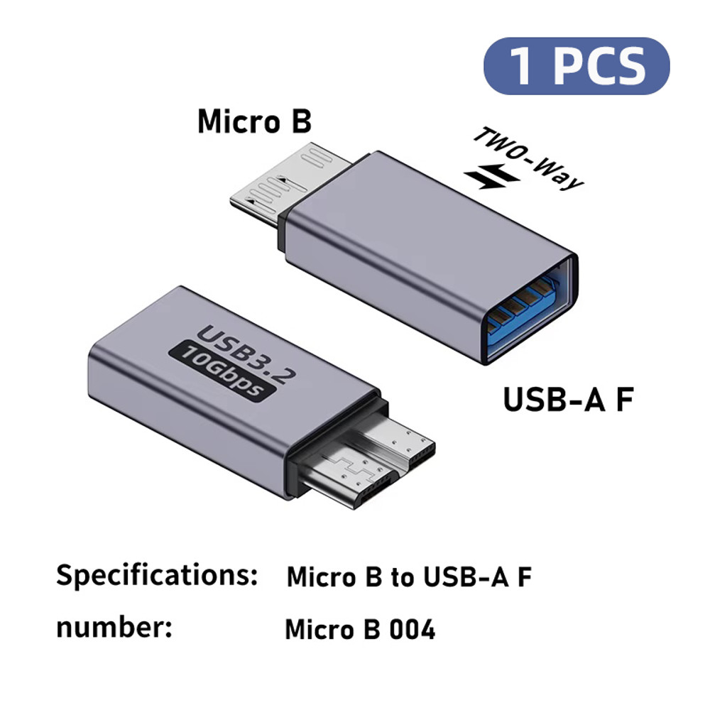 Type-C USB3.0 Micro B Connector, Micro B USB C 3.0 Male to Type C Female Adapter for External Hard Drive Disk