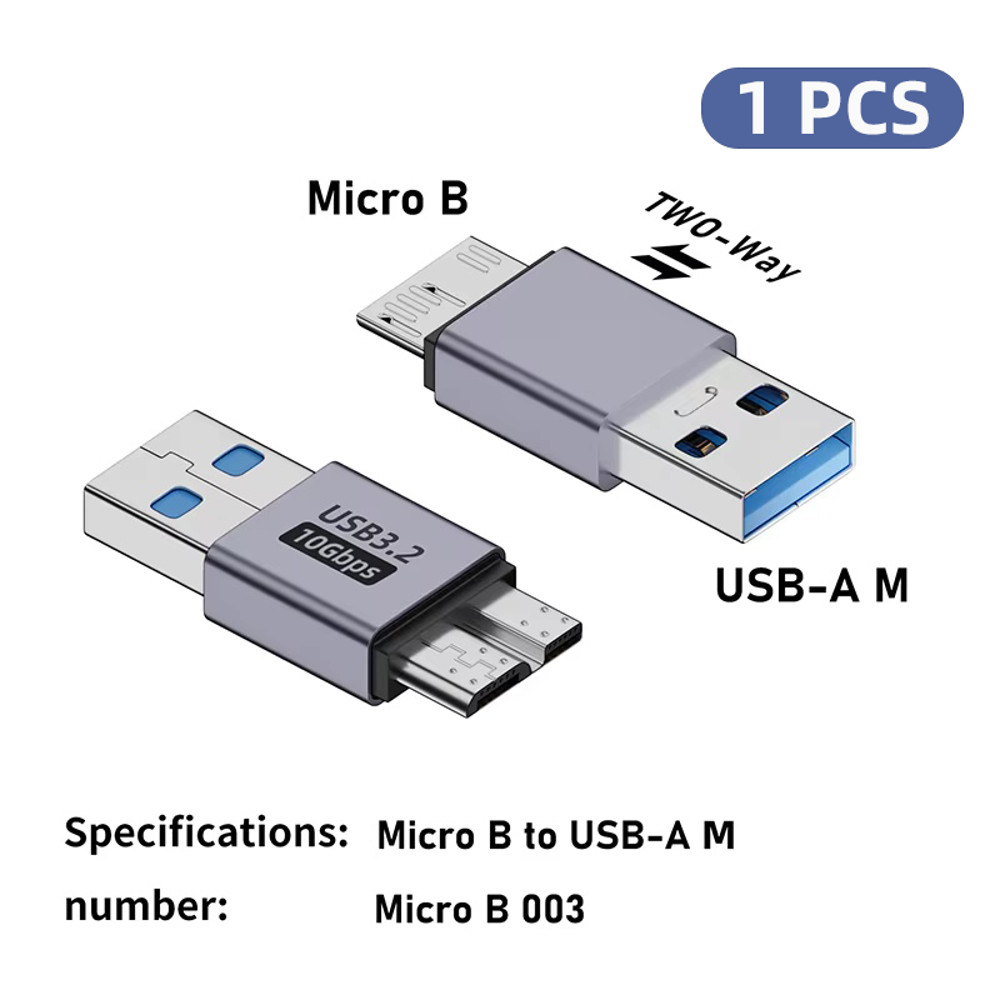 Type-C USB3.0 Micro B Connector, Micro B USB C 3.0 Male to Type C Female Adapter for External Hard Drive Disk