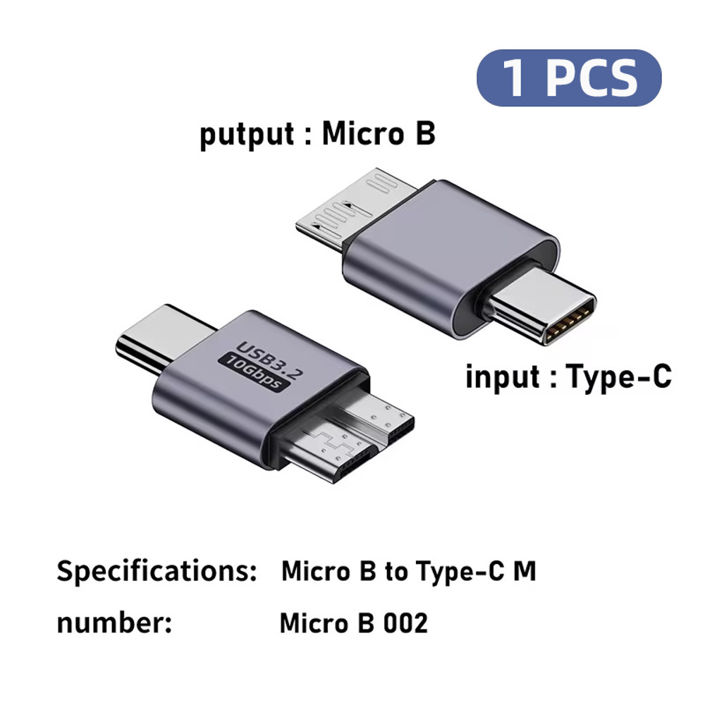 Type-C USB3.0 Micro B Connector, Micro B USB C 3.0 Male to Type C Female Adapter for External Hard Drive Disk