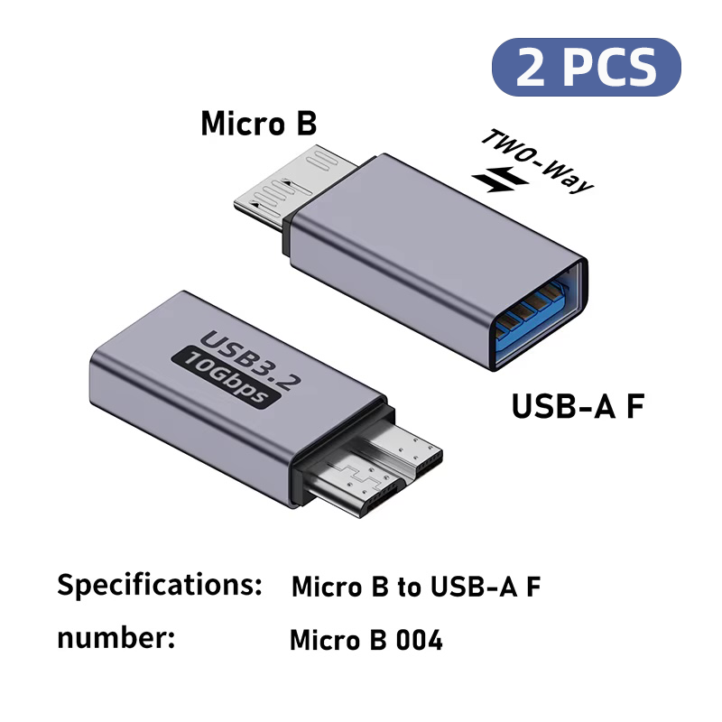 Type-C USB3.0 Micro B Connector, Micro B USB C 3.0 Male to Type C Female Adapter for External Hard Drive Disk