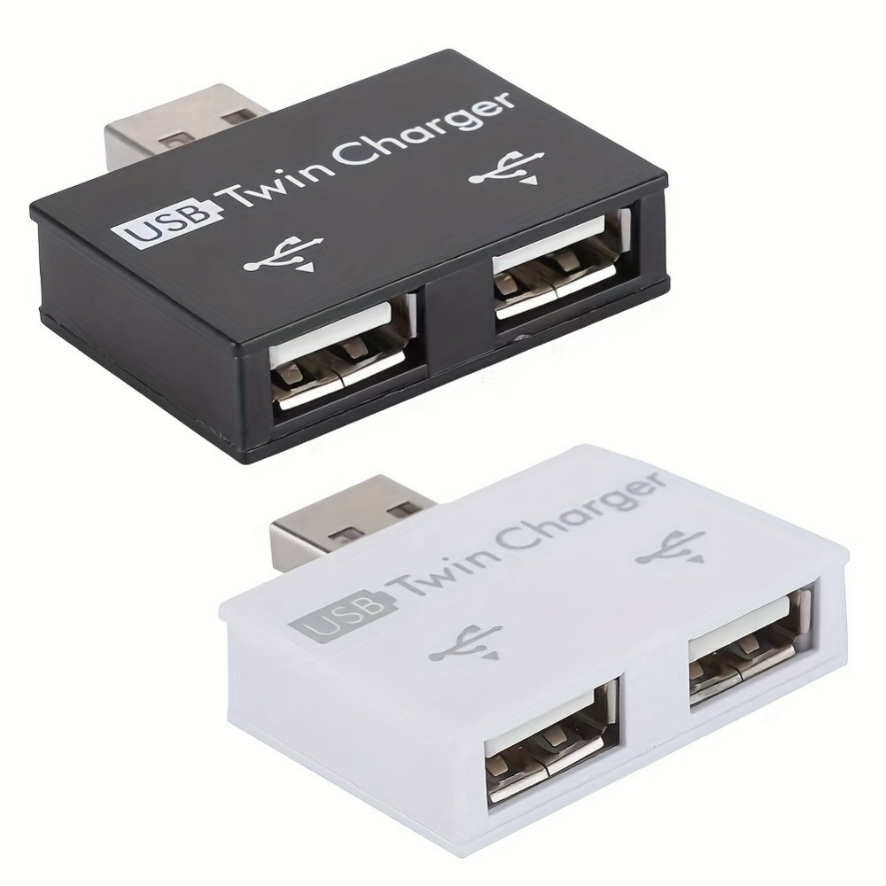Mini USB Hub Adapter Extender, 1 to 2 Ports High Speed USB2.0, Female Splitter Box for PC Laptop U-Disk Card Reader