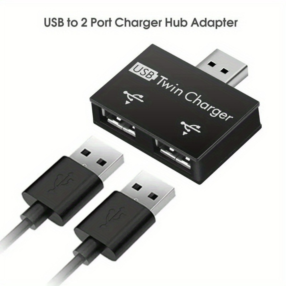 Mini USB Hub Adapter Extender, 1 to 2 Ports High Speed USB2.0, Female Splitter Box for PC Laptop U-Disk Card Reader