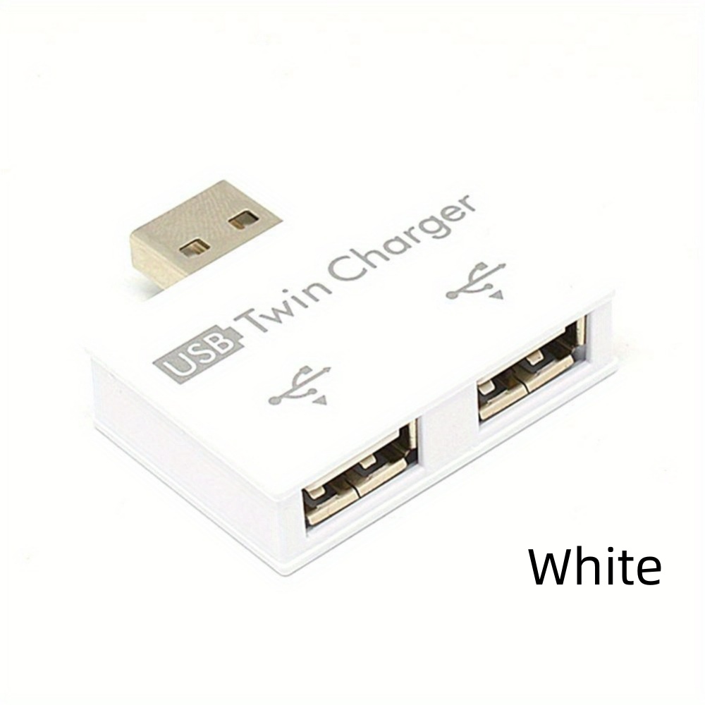 Mini USB Hub Adapter Extender, 1 to 2 Ports High Speed USB2.0, Female Splitter Box for PC Laptop U-Disk Card Reader