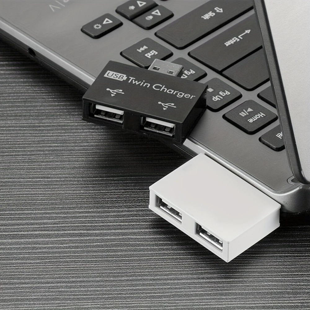 Mini USB Hub Adapter Extender, 1 to 2 Ports High Speed USB2.0, Female Splitter Box for PC Laptop U-Disk Card Reader