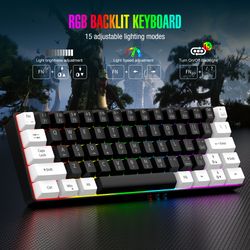 rgb backlit ultra-small wired game keyboard, waterproof portable, computer mac gaming keyboard