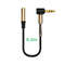 90 Degree Right Angle Audio 3.5mm Jack Aux Male to Female Elbow Extension Cable, Auxiliary Speaker Cable for PC