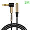 90 Degree Right Angle Audio 3.5mm Jack Aux Male to Female Elbow Extension Cable, Auxiliary Speaker Cable for PC