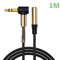 90 Degree Right Angle Audio 3.5mm Jack Aux Male to Female Elbow Extension Cable, Auxiliary Speaker Cable for PC