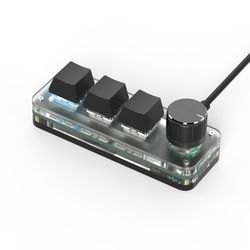 rgb mini hot swap gaming, macropad macro programming keyboard, red switch 3 keys knob, custom knob keypads for photoshop