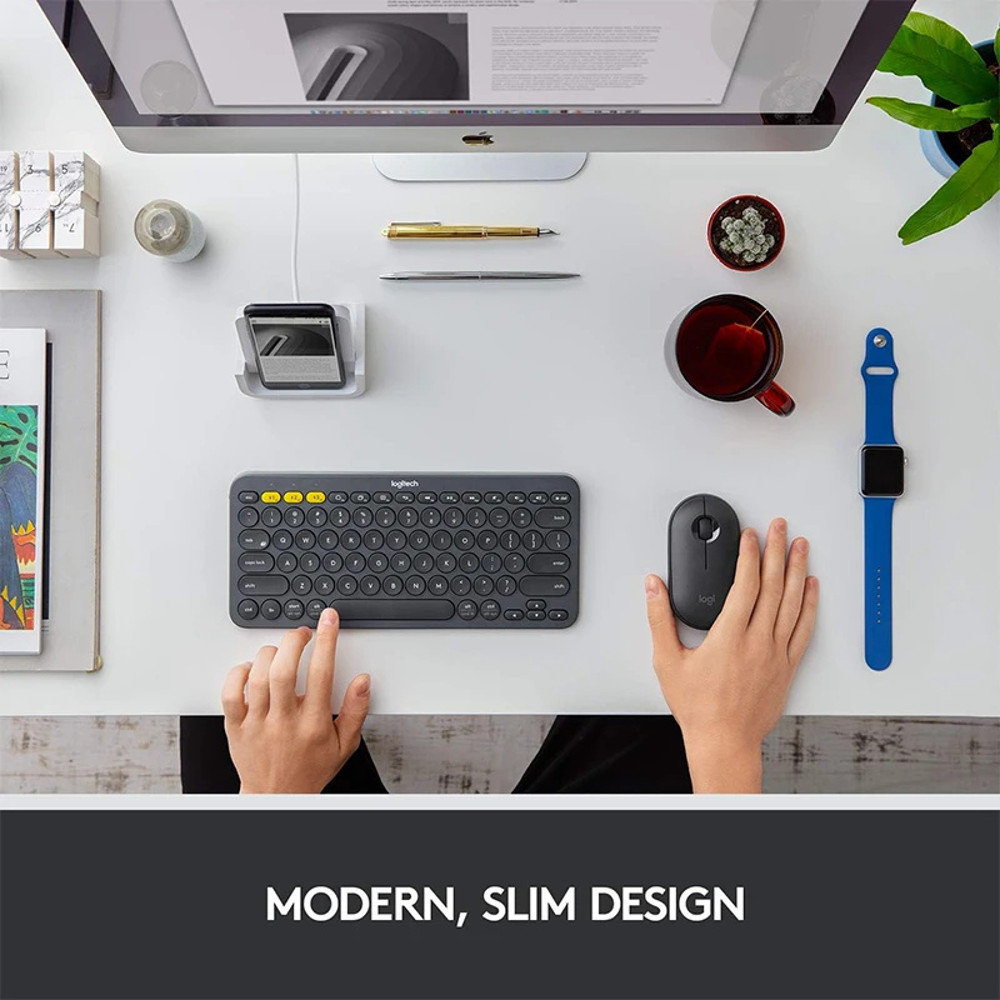 Wireless Bluetooth Mouse, Logitech Pebble M350 Laptop Tablet Mouse, Light and Thin Mute Office Mini Mouse