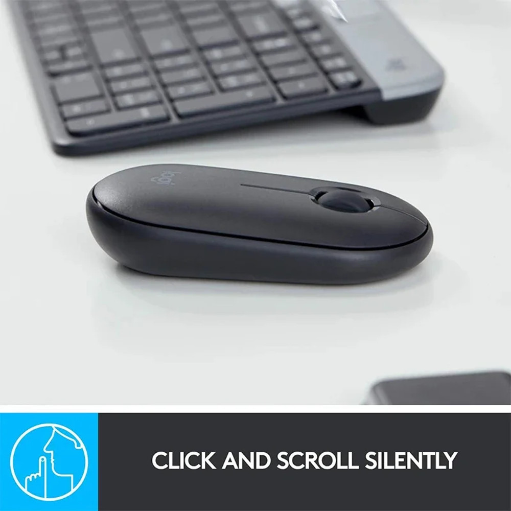 Wireless Bluetooth Mouse, Logitech Pebble M350 Laptop Tablet Mouse, Light and Thin Mute Office Mini Mouse