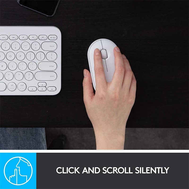 Wireless Bluetooth Mouse, Logitech Pebble M350 Laptop Tablet Mouse, Light and Thin Mute Office Mini Mouse