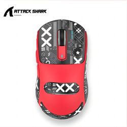 pixart paw3395 26k dpi, attack shark x3 wireless mouse, tri-mode macro gaming mouse, lightweight mouse for laptop
