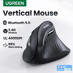 ergonomic vertical mouse wireless bluetooth5.0 2.4g, 6 mute buttons, 4000dpi for macbook laptop pc