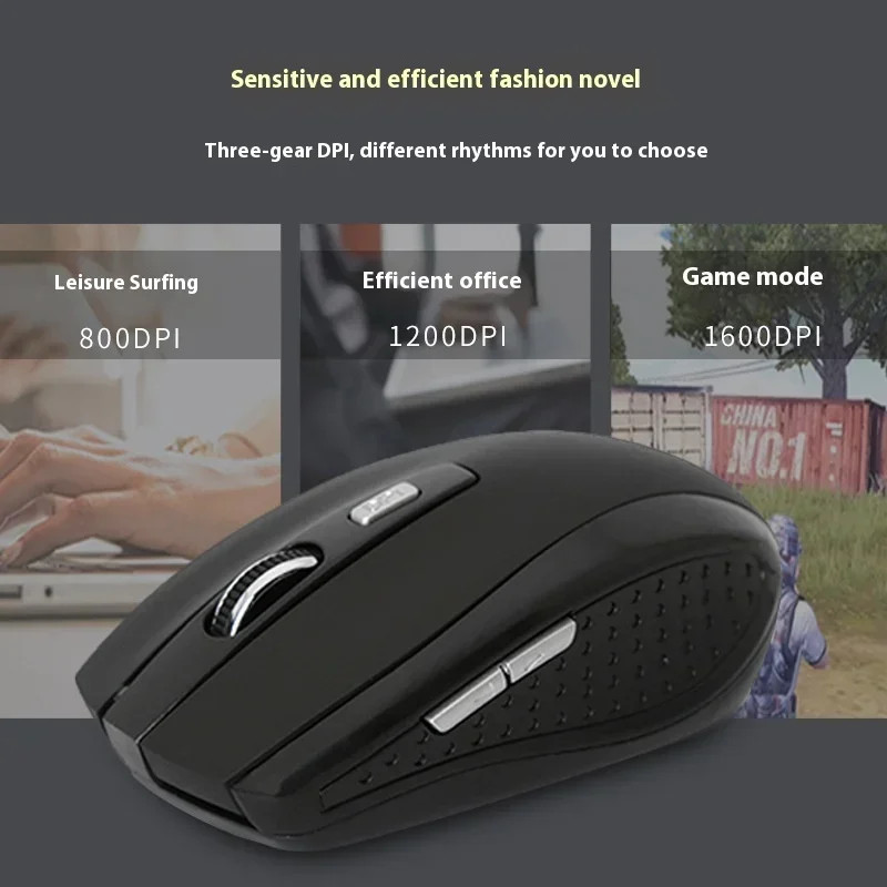 Silent Mouse, 2.4G Wireless Mouse, Adjustable DPI Level, Portable Charging, Mobile Optical Office Mouse for Laptop