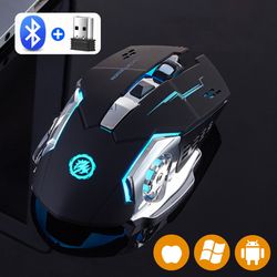 backlight pc gamer mouse, rechargeable wireless mouse, 2.4g usb silent bluetooth