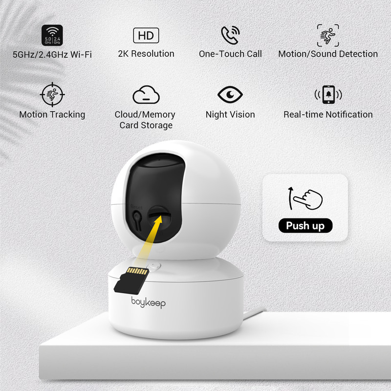 Wifi Surveillance 5G/2.4GHz, Smart Camera 2K Security Protection, 360° Pan & Tilt Indoor Night Vision K30