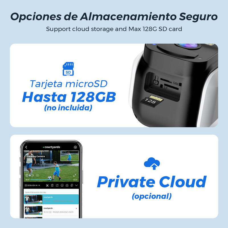 Solar Dual Lens 8MP WiFi Security Camera, Outdoor IP Camera with Color Night Vision & PIR Motion Detection, O-KAM App