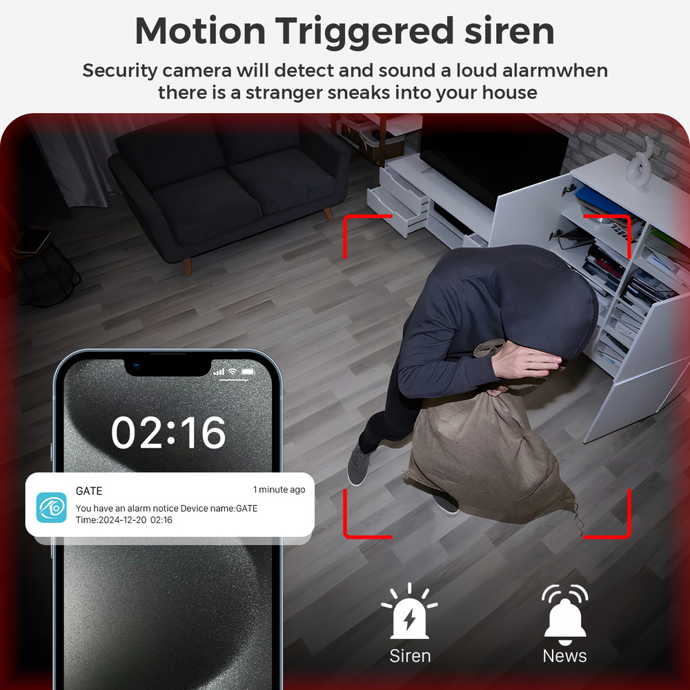 Indoor Human Detection Mini Wifi IP Camera, 2400mAh Rechargeable Battery, 5X Zoom Surveillance IP PTZ Camera