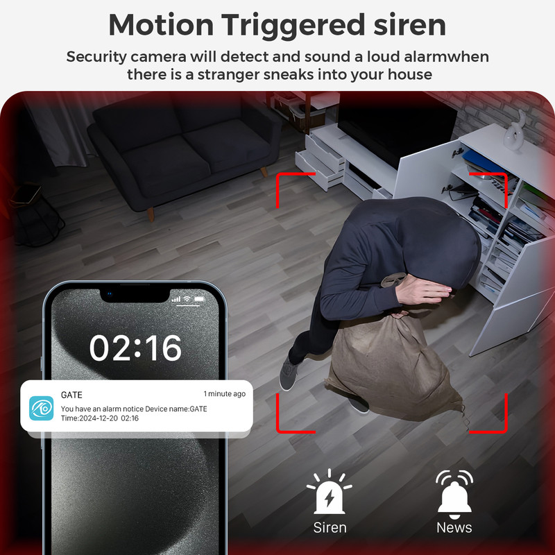 Indoor Human Detection Mini Wifi IP Camera, 2400mAh Rechargeable Battery, 5X Zoom Surveillance IP PTZ Camera