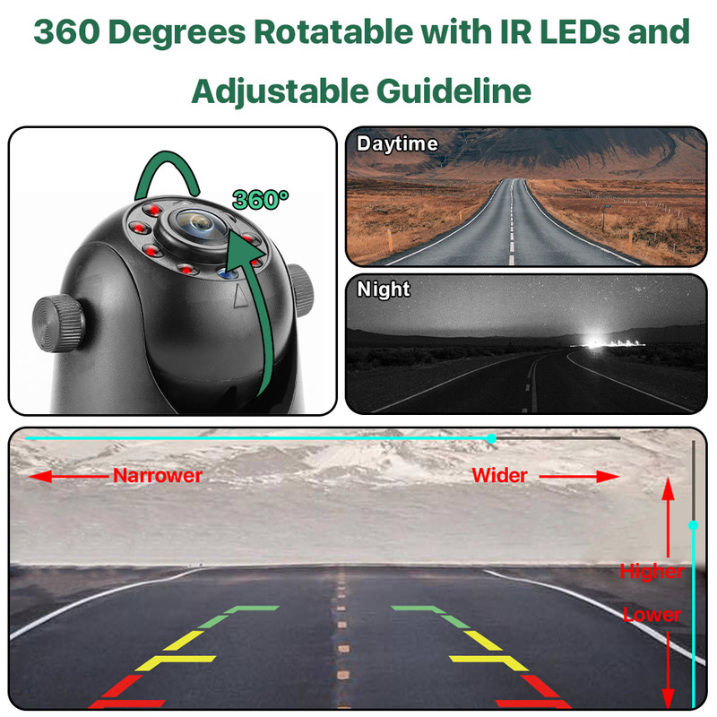 Wireless Magnetic Hitch 5G WiFi Rear View Camera, Night Vision, Rechargeable for RV Truck Trailer iPhone Android