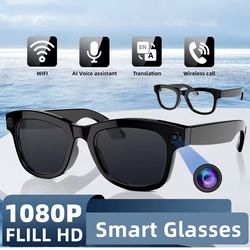video recording camera smart glasses, bluetooth call ai translation lens, vr headset sunglasses for men & women