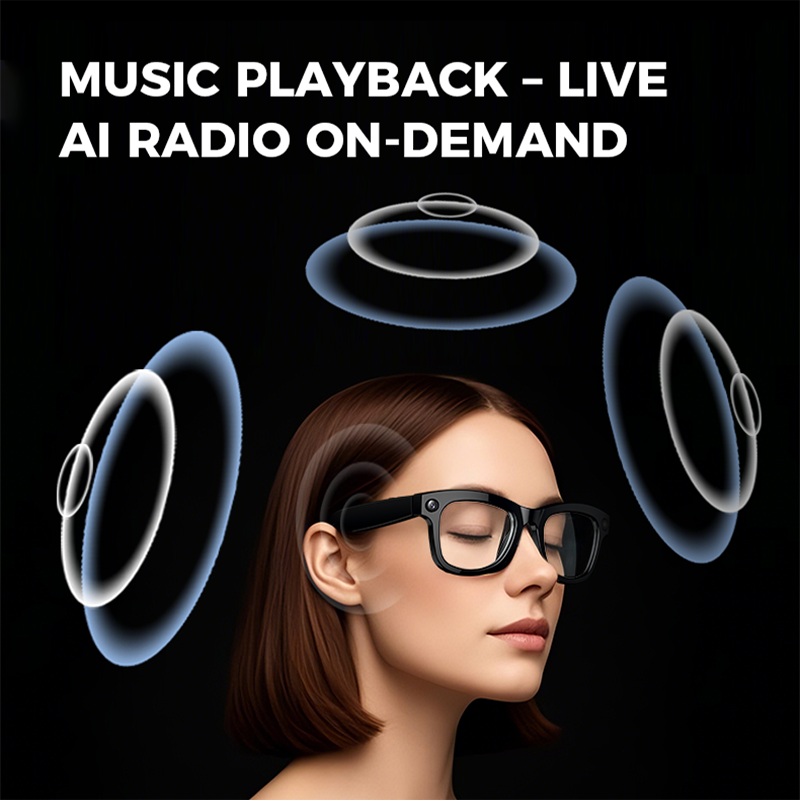 Video Recording Camera Smart Glasses, Bluetooth Call AI Translation Lens, VR Headset Sunglasses for Men & Women