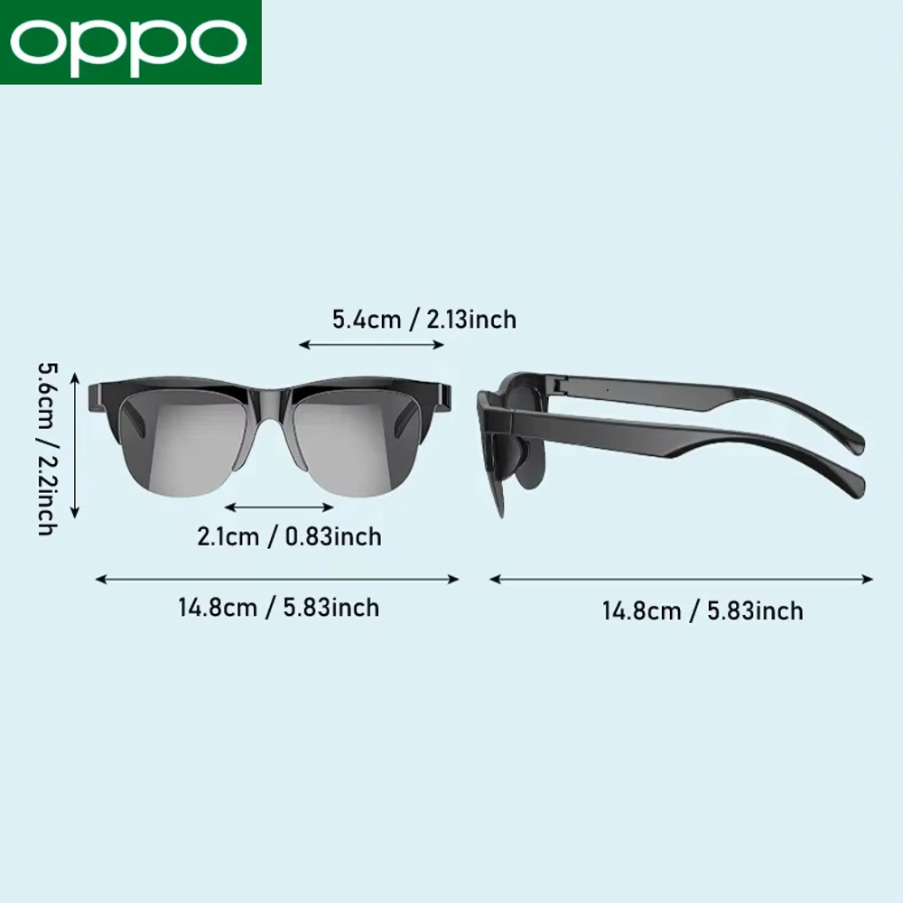 HIFI OPPO Smart Bluetooth V5.3 Sunglasses, Outdoor Sports Call Glasses, Black Anti-Touch UV for Men Women