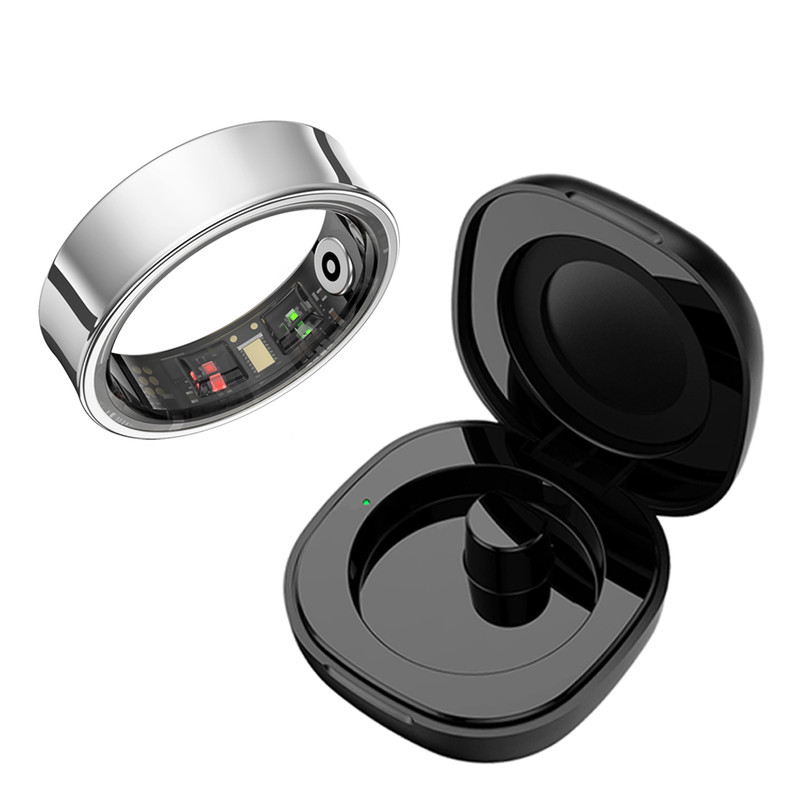 Waterproof Smart Ring With Charging Case, New Smart Ring R09 Health Monitor Multi Sport Mode Skin Temperature