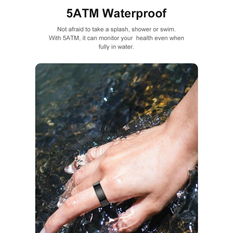 Waterproof Smart Ring With Charging Case, New Smart Ring R09 Health Monitor Multi Sport Mode Skin Temperature