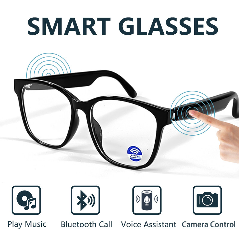 Fashion AI Smart Sunglasses, Bluetooth Call Playing Music Glasses Men Women, Voice Assistant & Camera Control