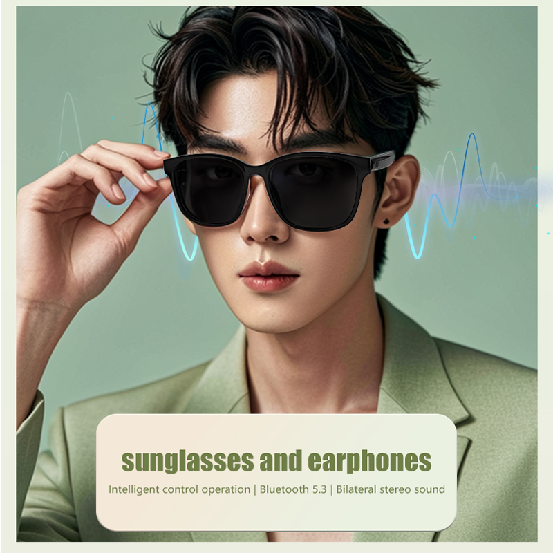 Fashion AI Smart Sunglasses, Bluetooth Call Playing Music Glasses Men Women, Voice Assistant & Camera Control