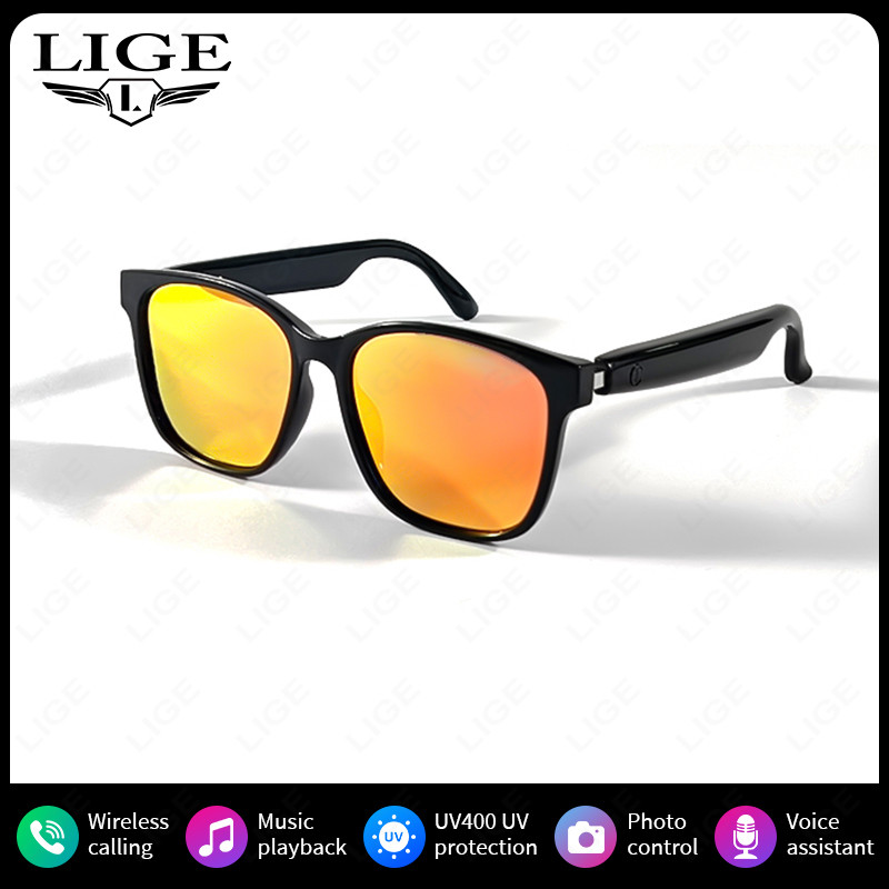 Fashion AI Smart Sunglasses, Bluetooth Call Playing Music Glasses Men Women, Voice Assistant & Camera Control