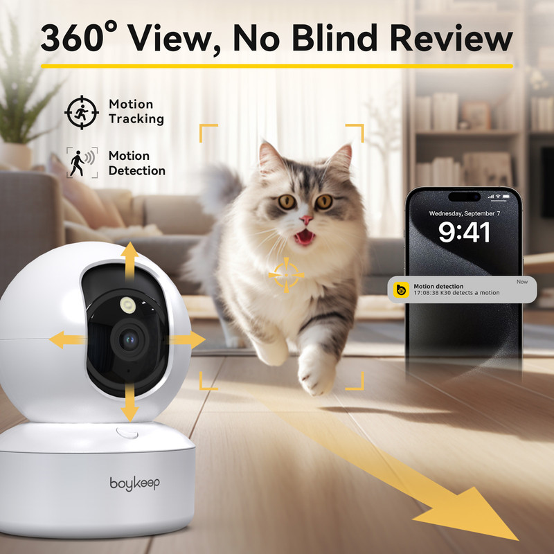 Wifi Surveillance Smart Camera 2K Indoor 5G24GHz Night Vision 360 Pan Tilt With 2Way Audio For Bab 1