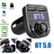 Wireless Bluetooth FM Transmitter, Car Charger, Hands-Free Calling Radio Receiver, Dual USB