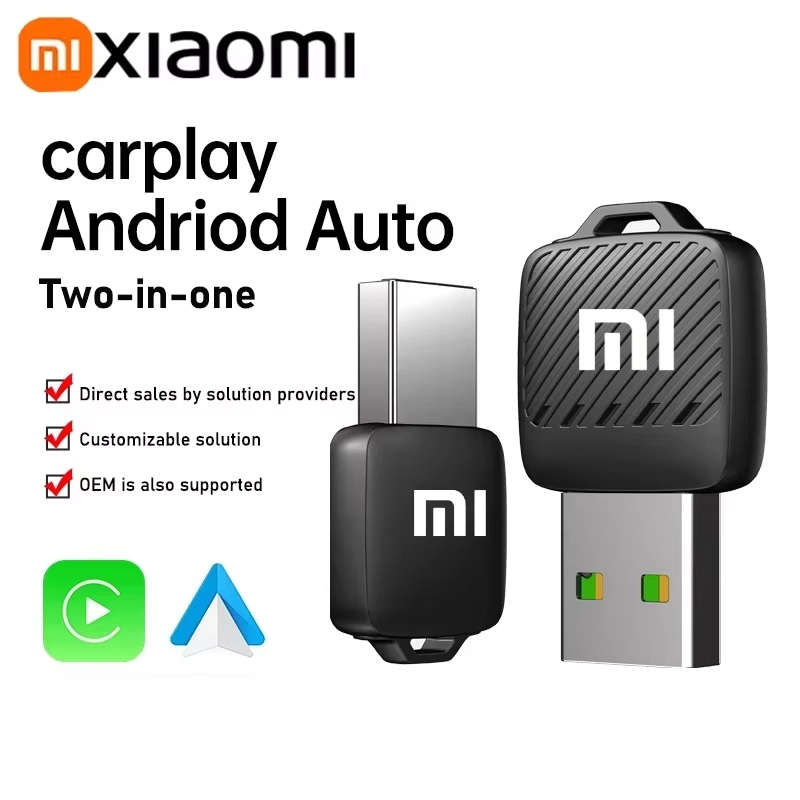 Wireless CarPlay Dongle, Xiaomi 2 in1 Android Auto Adapter, AI Smart Box for Car