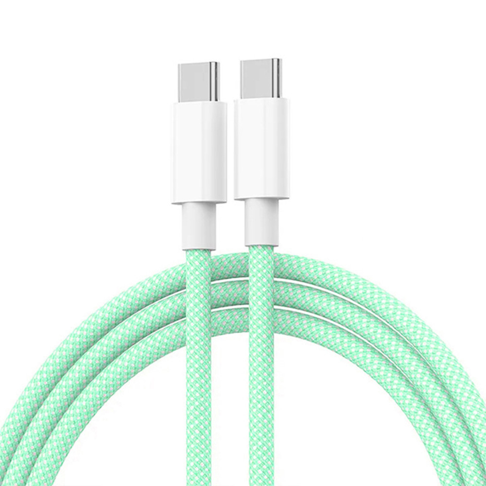 Mobile Phone Data Cable for iPhone, Android, Usb C to Type C Fast Charging PD 60W, Type C Braided Charger Cable