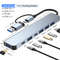 Aluminum 7 in 1 USB Extender, USB Hub 3.0 USB C Hub, USB Splitter with USB 3.0, 4 X USB 2.0 and 2 USB C Ports