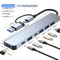 Aluminum 7 in 1 USB Extender, USB Hub 3.0 USB C Hub, USB Splitter with USB 3.0, 4 X USB 2.0 and 2 USB C Ports