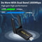 Dual Band 2.4G 5Ghz WiFi Receiver, 1800Mbps WiFi 6 USB Adapter, USB 3.0 Dongle Network Card for Laptop PC