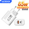 Quick Charging Type C Wall Charger 65W GaN USB C Fast Charger Phone Charger Adapter For IPhone Sams 0