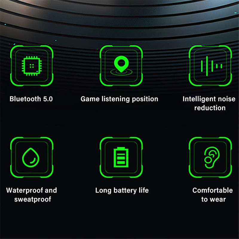 Gaming Wireless Bluetooth Earphones, In-Ear Headphones, Noise-Cancelling Airbuds, iOS and Android Universal