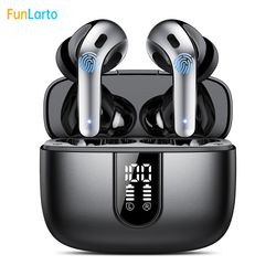 bluetooth 5.3 wireless earbuds, quad-mic call noise reduction enc, 50h playtime wireless earphones, bluetooth headphones