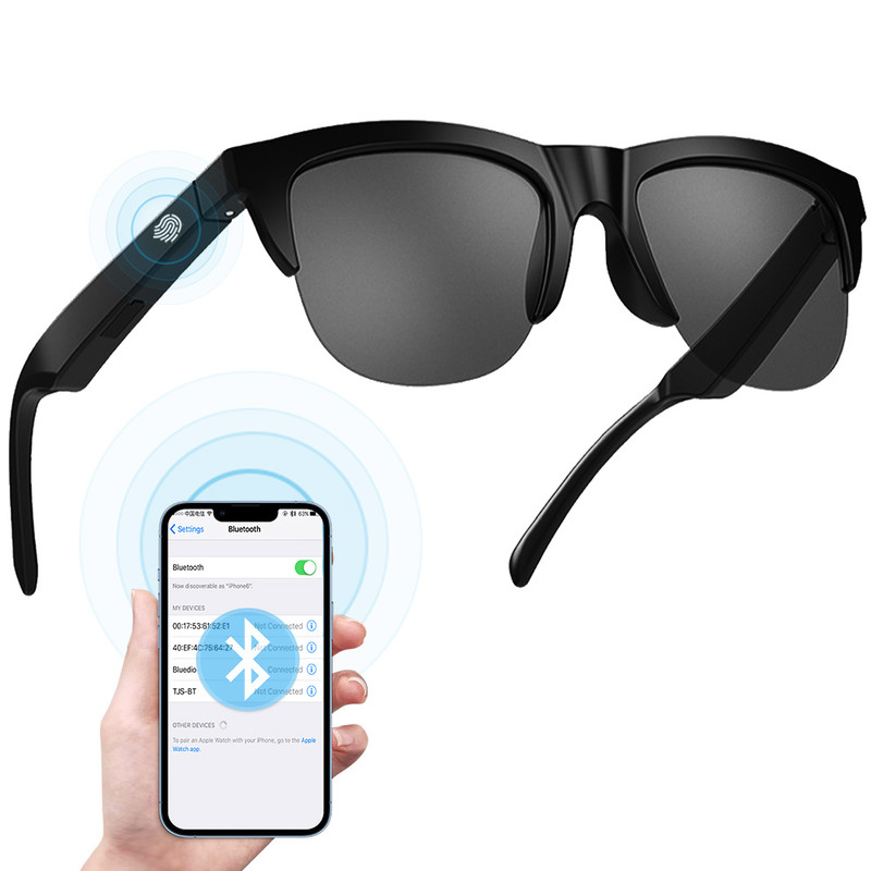 Wireless Smart Sunglasses Unisex Fingerprint Touch Speaker Mic For Music And Calls 0