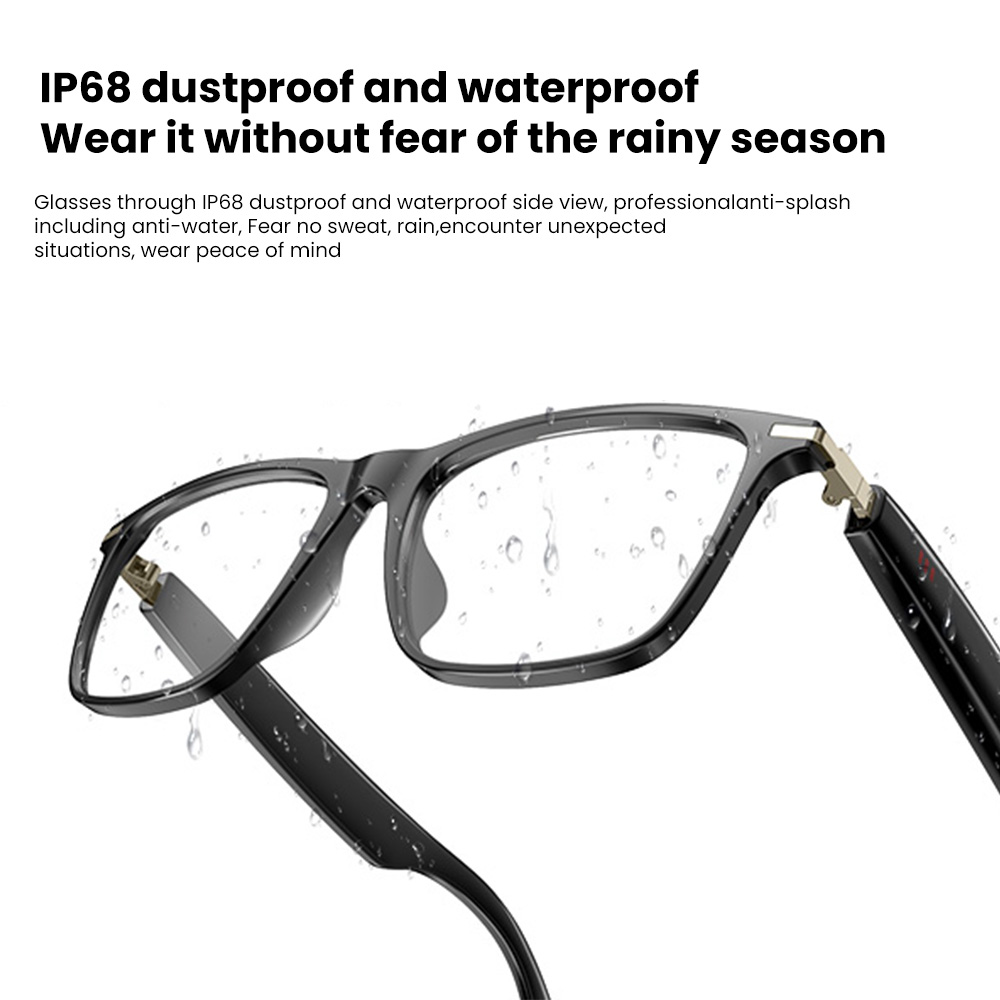 Inteligent Sunglasses, Smart Glasses Bluetooth Headphones, Outdoor Waterproof, Blue Light Filtering, Polarized Lenses