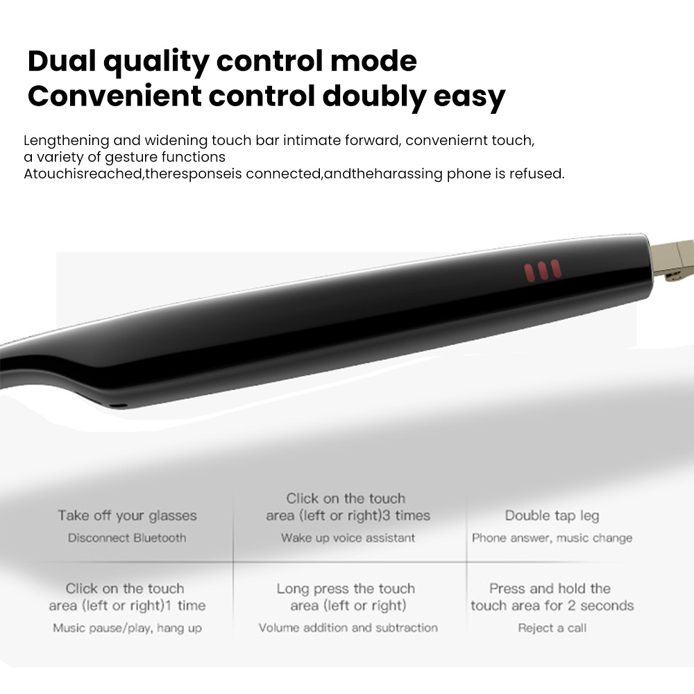 Inteligent Sunglasses, Smart Glasses Bluetooth Headphones, Outdoor Waterproof, Blue Light Filtering, Polarized Lenses